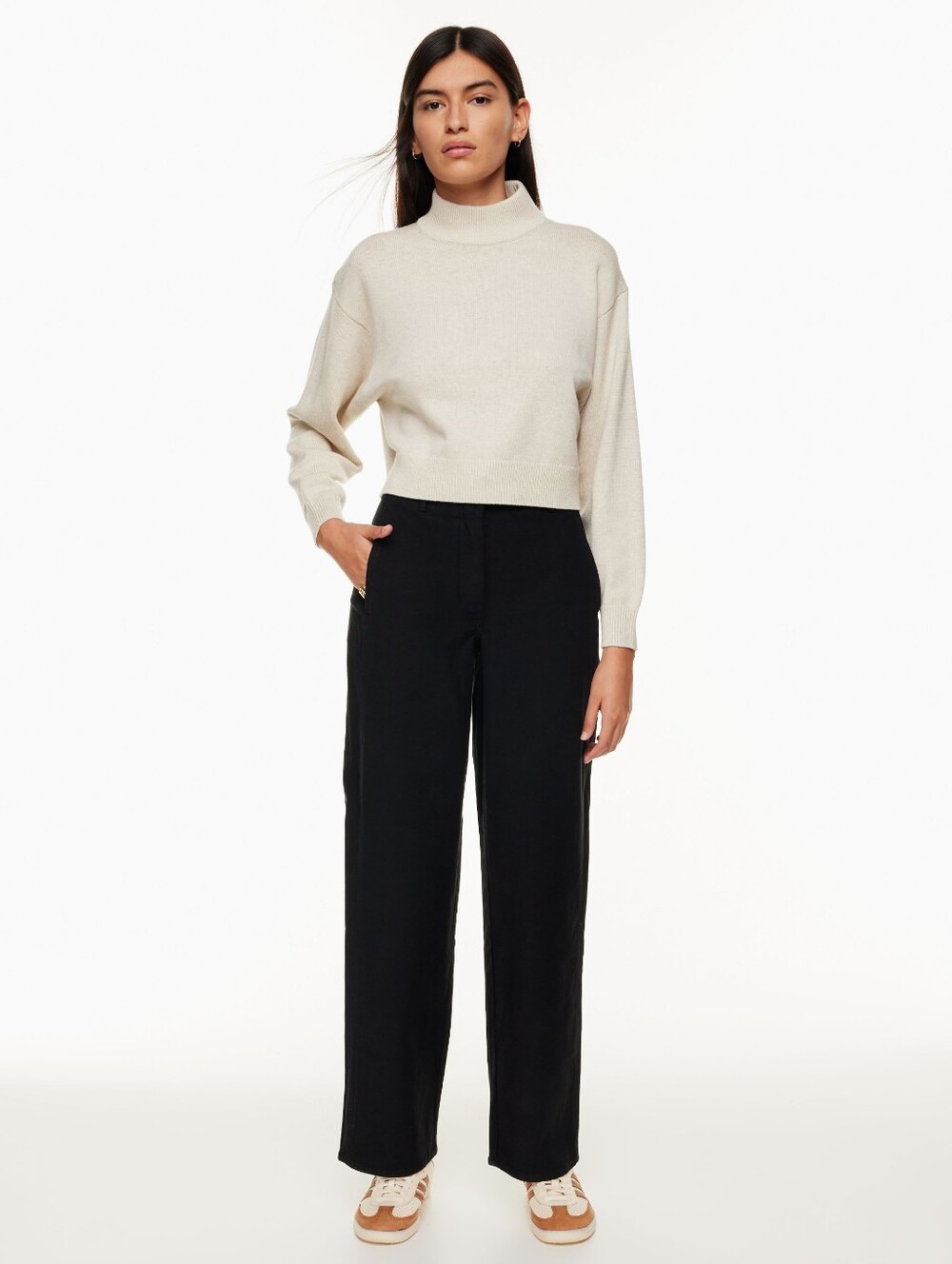 Wilfred Free Ascendant Pant High-Waisted Cotton Sateen Utility Pants 4 Black